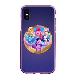 Чехол iPhone XS Max матовый Pony team, цвет: 3D-фиолетовый