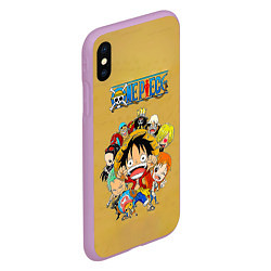 Чехол iPhone XS Max матовый Персонажи One Piece Большой куш, цвет: 3D-сиреневый — фото 2