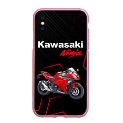 Чехол iPhone XS Max матовый KAWASAKI NINJA КАВАСАКИ, цвет: 3D-розовый