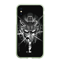 Чехол iPhone XS Max матовый GUNDAM, цвет: 3D-салатовый