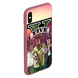 Чехол iPhone XS Max матовый GTA V TEAM FOREVER AND EVER, цвет: 3D-малиновый — фото 2