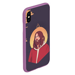 Чехол iPhone XS Max матовый Jared Leto 30 SECONDS TO MARS Z, цвет: 3D-фиолетовый — фото 2