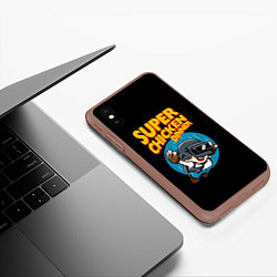 Чехол iPhone XS Max матовый PUBG x Mario, цвет: 3D-коричневый — фото 2