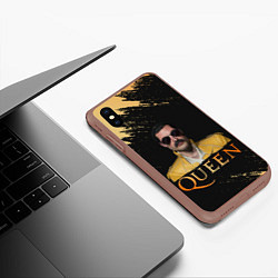 Чехол iPhone XS Max матовый Фредди Меркьюри Freddie Mercury Z, цвет: 3D-коричневый — фото 2