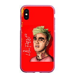 Чехол iPhone XS Max матовый LIL PEEP ЛИЛ ПИП Z, цвет: 3D-малиновый