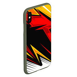 Чехол iPhone XS Max матовый КРАСНО-ЖЕЛТЫЙ СПОРТ SPORT, цвет: 3D-темно-зеленый — фото 2