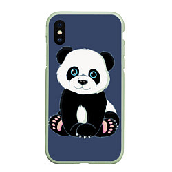 Чехол iPhone XS Max матовый Милая Панда Sweet Panda, цвет: 3D-салатовый