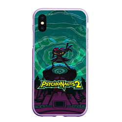 Чехол iPhone XS Max матовый PsychoNauts 2 Рас, цвет: 3D-сиреневый