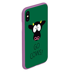 Чехол iPhone XS Max матовый Go Cows, цвет: 3D-фиолетовый — фото 2