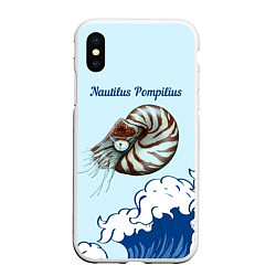 Чехол iPhone XS Max матовый Nautilus Pompilius океан, цвет: 3D-белый