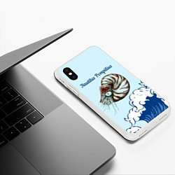 Чехол iPhone XS Max матовый Nautilus Pompilius океан, цвет: 3D-белый — фото 2