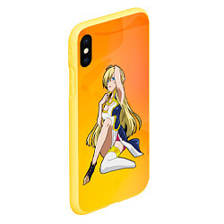 Чехол iPhone XS Max матовый Аниме блондинка 18, цвет: 3D-желтый — фото 2