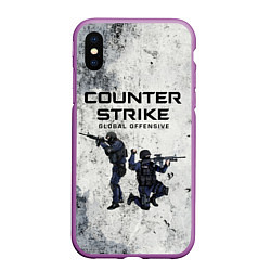 Чехол iPhone XS Max матовый COUNTER TERRORIST CS GO Z, цвет: 3D-фиолетовый