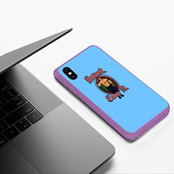 Чехол iPhone XS Max матовый Respect Earn it Give up, цвет: 3D-фиолетовый — фото 2