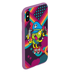 Чехол iPhone XS Max матовый Crazy Bomberman, цвет: 3D-фиолетовый — фото 2