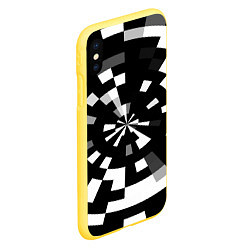 Чехол iPhone XS Max матовый Черно-белый фон иллюзии, цвет: 3D-желтый — фото 2