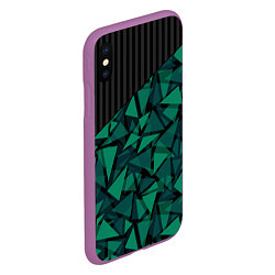 Чехол iPhone XS Max матовый Геометрический узор, цвет: 3D-фиолетовый — фото 2