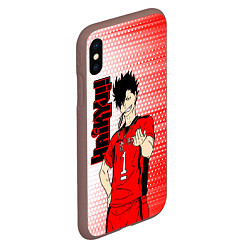 Чехол iPhone XS Max матовый Куроо Тецуро Kuroo Tetsuro, цвет: 3D-коричневый — фото 2