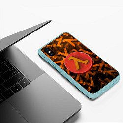 Чехол iPhone XS Max матовый ЛОГО КНОПКА HALF-LIFE Z, цвет: 3D-мятный — фото 2