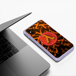 Чехол iPhone XS Max матовый ЛОГО КНОПКА HALF-LIFE Z, цвет: 3D-светло-сиреневый — фото 2