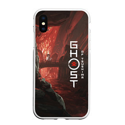 Чехол iPhone XS Max матовый Ghost of Tsushim Призрак Цусима Z, цвет: 3D-белый