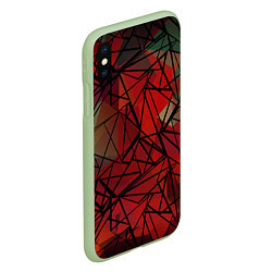 Чехол iPhone XS Max матовый Абстрактный геометрический, цвет: 3D-салатовый — фото 2