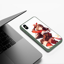 Чехол iPhone XS Max матовый Amber Gliding Champion, цвет: 3D-темно-зеленый — фото 2