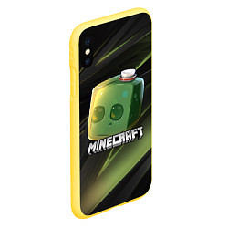 Чехол iPhone XS Max матовый MINECRAFT МАЙНКРАФТ Z, цвет: 3D-желтый — фото 2