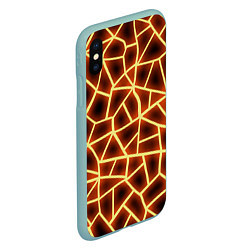 Чехол iPhone XS Max матовый Огненная геометрия, цвет: 3D-мятный — фото 2