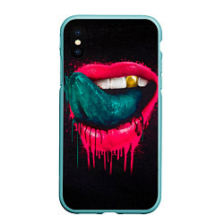 Чехол iPhone XS Max матовый Ядовитый поцелуй, цвет: 3D-мятный