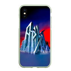 Чехол iPhone XS Max матовый Ария - Мания величия, цвет: 3D-салатовый