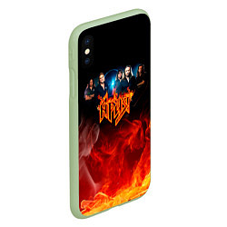 Чехол iPhone XS Max матовый Ария в огне, цвет: 3D-салатовый — фото 2