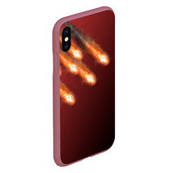 Чехол iPhone XS Max матовый Падение комет, цвет: 3D-малиновый — фото 2