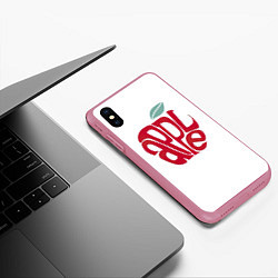 Чехол iPhone XS Max матовый Красное яблочко, цвет: 3D-малиновый — фото 2