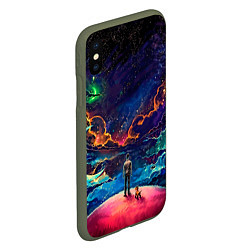 Чехол iPhone XS Max матовый Глубокий космос, цвет: 3D-темно-зеленый — фото 2