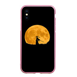 Чехол iPhone XS Max матовый Путь самурая, цвет: 3D-розовый