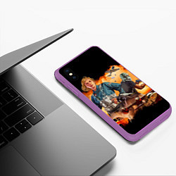 Чехол iPhone XS Max матовый GTA Online, цвет: 3D-фиолетовый — фото 2