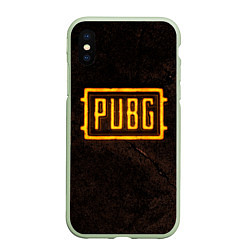 Чехол iPhone XS Max матовый PUBG ПАБГ NEON, цвет: 3D-салатовый