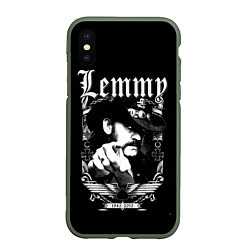 Чехол iPhone XS Max матовый RIP Lemmy, цвет: 3D-темно-зеленый