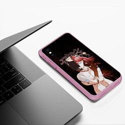 Чехол iPhone XS Max матовый Люси Эльфийская песнь, цвет: 3D-розовый — фото 2