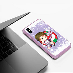 Чехол iPhone XS Max матовый Ushijima Wakatoshi Haikyu Волейбол Z, цвет: 3D-сиреневый — фото 2
