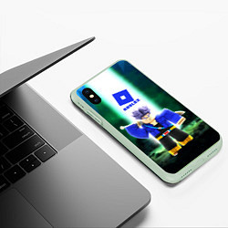 Чехол iPhone XS Max матовый DRAGONBALL ROBLOX РОБЛОКС Z, цвет: 3D-салатовый — фото 2