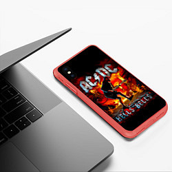 Чехол iPhone XS Max матовый ACDC HELLS BELLS, цвет: 3D-красный — фото 2