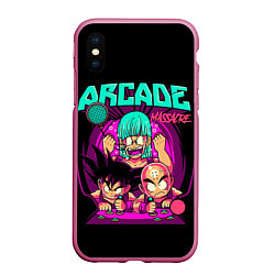 Чехол iPhone XS Max матовый Dragon Ball, Драконий жемчуг, цвет: 3D-малиновый