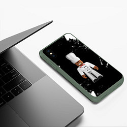 Чехол iPhone XS Max матовый ROBLOX РОБЛОКС LOGO спина Z, цвет: 3D-темно-зеленый — фото 2