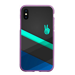 Чехол iPhone XS Max матовый PEACE ПИС МИР Z, цвет: 3D-фиолетовый