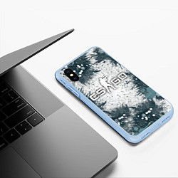 Чехол iPhone XS Max матовый CS GO - Контра, цвет: 3D-голубой — фото 2