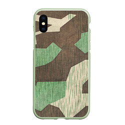 Чехол iPhone XS Max матовый Камуфляж хаки армейский, цвет: 3D-салатовый