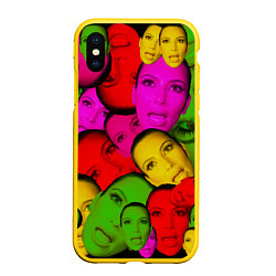 Чехол iPhone XS Max матовый Crazy Kim Kardashian, цвет: 3D-желтый