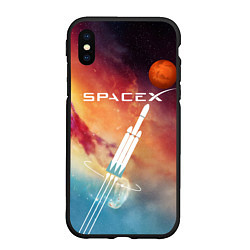 Чехол iPhone XS Max матовый Space X, цвет: 3D-черный